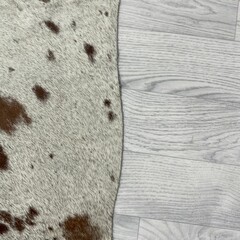 Koeienhuid bruin wit SP 150x150cm XS