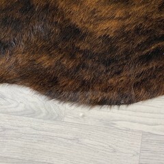 Koeienhuid bruin zwart brindle 175x150cm S
