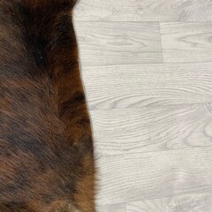 Koeienhuid bruin zwart brindle 175x150cm S