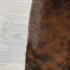 Koeienhuid bruin zwart brindle 175x150cm S
