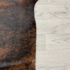 Koeienhuid bruin zwart brindle 170x170xm S