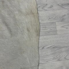 Koeienhuid beige wit 195x160cm S