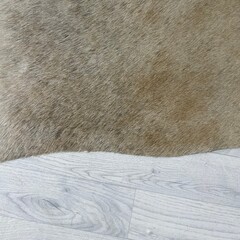 Koeienhuid beige bruin zwart 175x145cm S