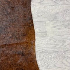 Koeienhuid bruin zwart brindle 160x160cm S