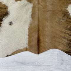Koeienhuid bruin zwart wit brindle 180x140cm S