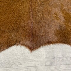 Koeienhuid bruin zwart wit brindle 220x195cm M/L