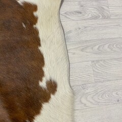 Koeienhuid bruin zwart wit brindle 220x195cm M/L