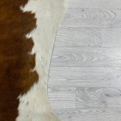 Koeienhuid bruin zwart wit brindle 220x195cm M/L