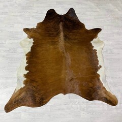 Koeienhuid bruin zwart wit brindle 220x195cm M/L