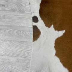 Koeienhuid bruin wit 210x205cm M/L