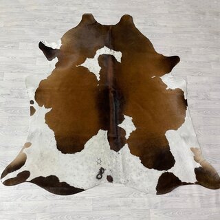 Koeienhuid bruin wit 210x205cm M/L
