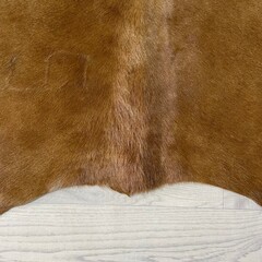 Koeienhuid bruin wit 195x185cm M/L