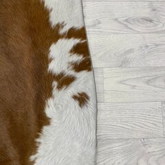 Koeienhuid bruin wit 195x185cm M/L