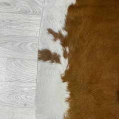 Koeienhuid bruin wit 195x185cm M/L