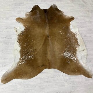 Koeienhuid bruin wit 215x205cm M/L