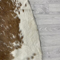 Koeienhuid bruin wit 215x205cm M/L