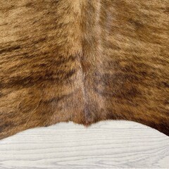 Koeienhuid bruin zwart brindle 220x200cm M/L