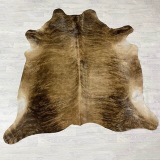 Koeienhuid bruin zwart brindle 210x200cm M/L