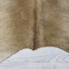Koeienhuid beige zwart creme 210x190cm M/L