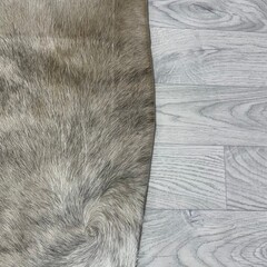 Koeienhuid beige zwart creme 210x190cm M/L