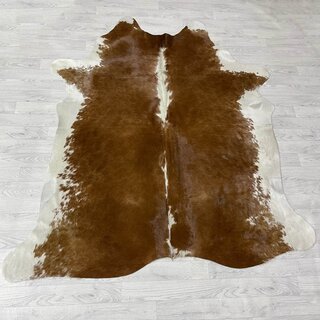 Koeienhuid bruin wit 205x180cm M/L