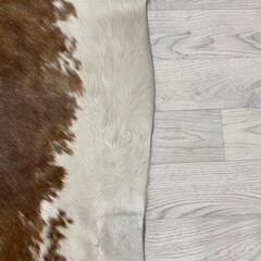 Koeienhuid bruin wit 205x180cm M/L