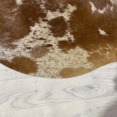 Koeienhuid bruin wit creme SP 205x185cm M/L