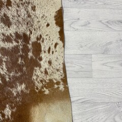 Koeienhuid bruin wit creme SP 205x185cm M/L
