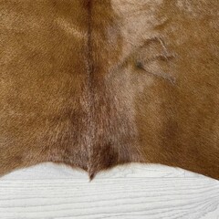 Koeienhuid bruin wit 215x190cm M/L