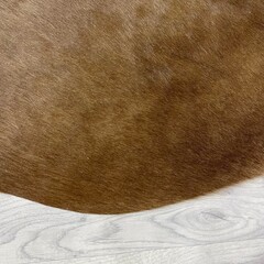 Koeienhuid bruin wit 215x190cm M/L