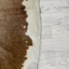 Koeienhuid bruin wit 215x190cm M/L