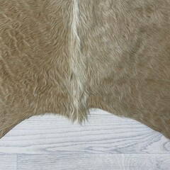 Koeienhuid beige wit 240x205cm XL