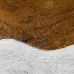 Koeienhuid bruin zwart wit 190x175cm M/L
