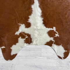 Koeienhuid bruin wit Hereford 205x210cm M/L