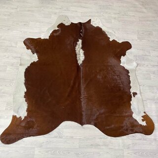 Koeienhuid bruin wit Hereford 190x175cm M/L