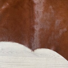 Koeienhuid bruin wit Hereford 190x175cm M/L