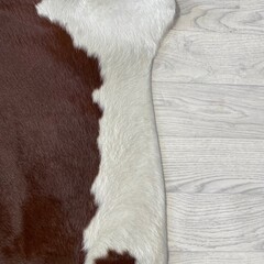 Koeienhuid bruin wit Hereford 190x175cm M/L