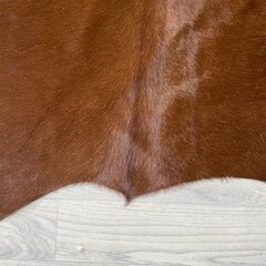 Koeienhuid bruin wit Hereford 190x190cm M/L