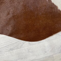 Koeienhuid bruin wit Hereford 190x190cm M/L