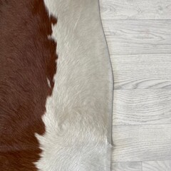 Koeienhuid bruin wit Hereford 190x190cm M/L