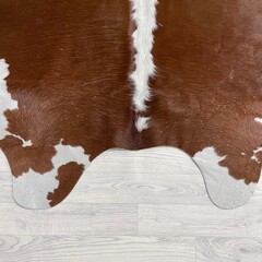 Koeienhuid bruin wit Hereford 190x190cm M/L