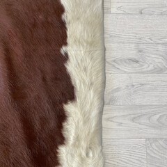 Koeienhuid bruin wit Hereford 225x180cm M/L