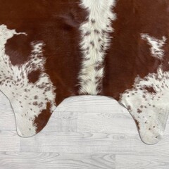 Koeienhuid bruin wit Hereford 225x180cm M/L