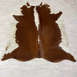 Koeienhuid bruin wit Hereford 215x205cm M/L