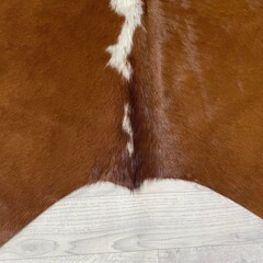 Koeienhuid bruin wit Hereford 215x200cm M/L