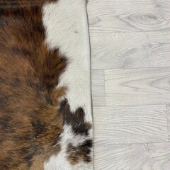 Koeienhuid bruin zwart wit brindle 195x190cm M/L