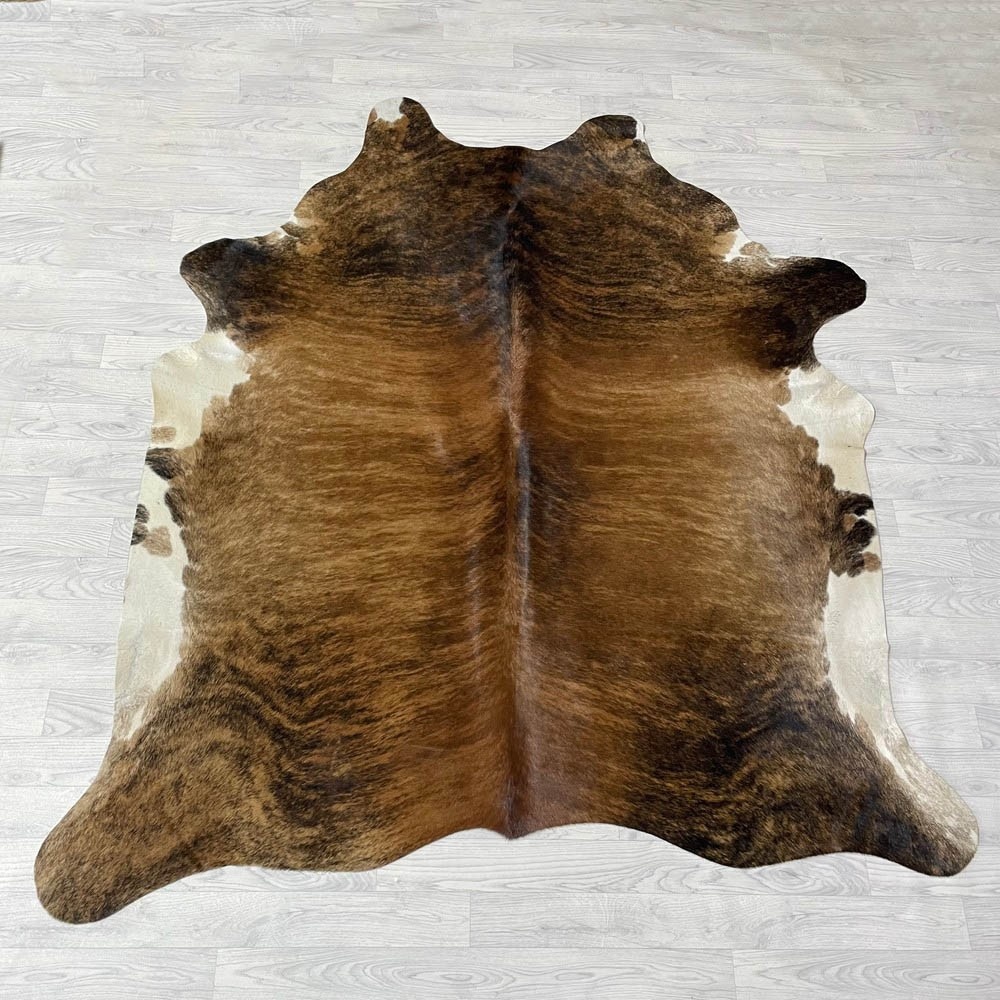 Lederstore Koeienhuid bruin zwart wit brindle 215x190cm M/L