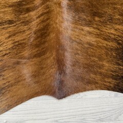 Koeienhuid bruin zwart wit brindle 215x190cm M/L