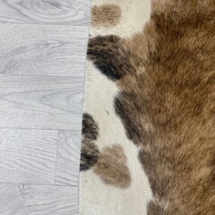 Koeienhuid bruin zwart wit brindle 215x190cm M/L