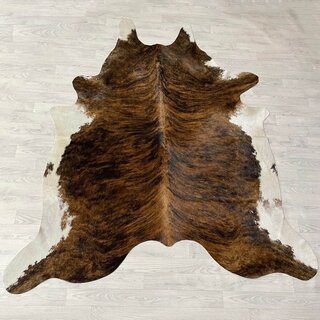 Koeienhuid bruin zwart wit brindle 240x205cm XL